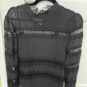 Frame Black Lace Blouse - Size XS